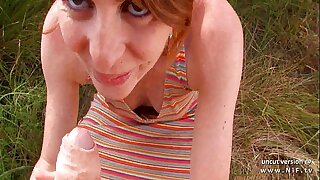Tyro french redhead slut ass nailed with cum roughly mouth outdoor
